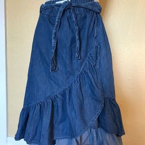 Zara Girl’s denim ruffle skirt